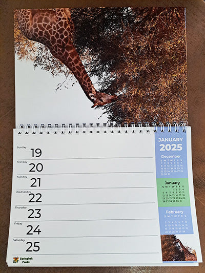 Calendar Desk Springbok Foods