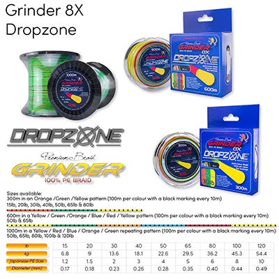 Grinder 8x Braid Drop Zone PE 4 300m 50lb Multi